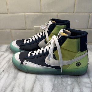 Nike High-Top Sneakers in Black, White, and Green